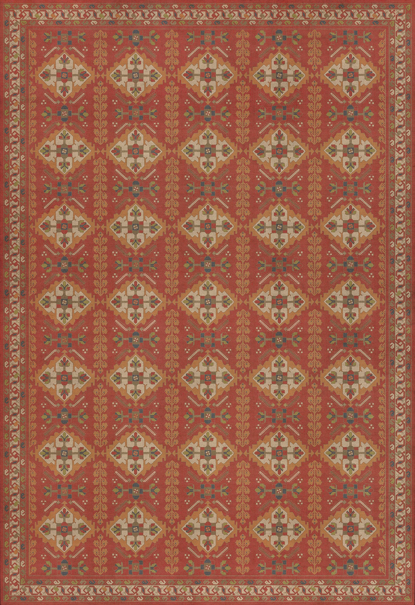 Persian Bazaar - Hamadan - Arkadas 96x140 Vintage Vinyl Floorcloth