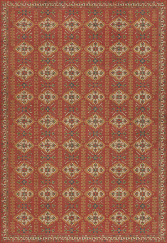 Persian Bazaar - Hamadan - Arkadas 120x175 Vintage Vinyl Floorcloth