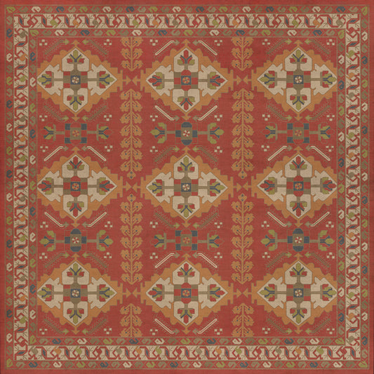 Persian Bazaar - Hamadan - Arkadas 60x60 Vintage Vinyl Floorcloth
