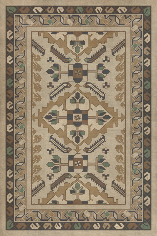 Persian Bazaar - Hamadan - Babayani 24x36 Vintage Vinyl Floorcloth