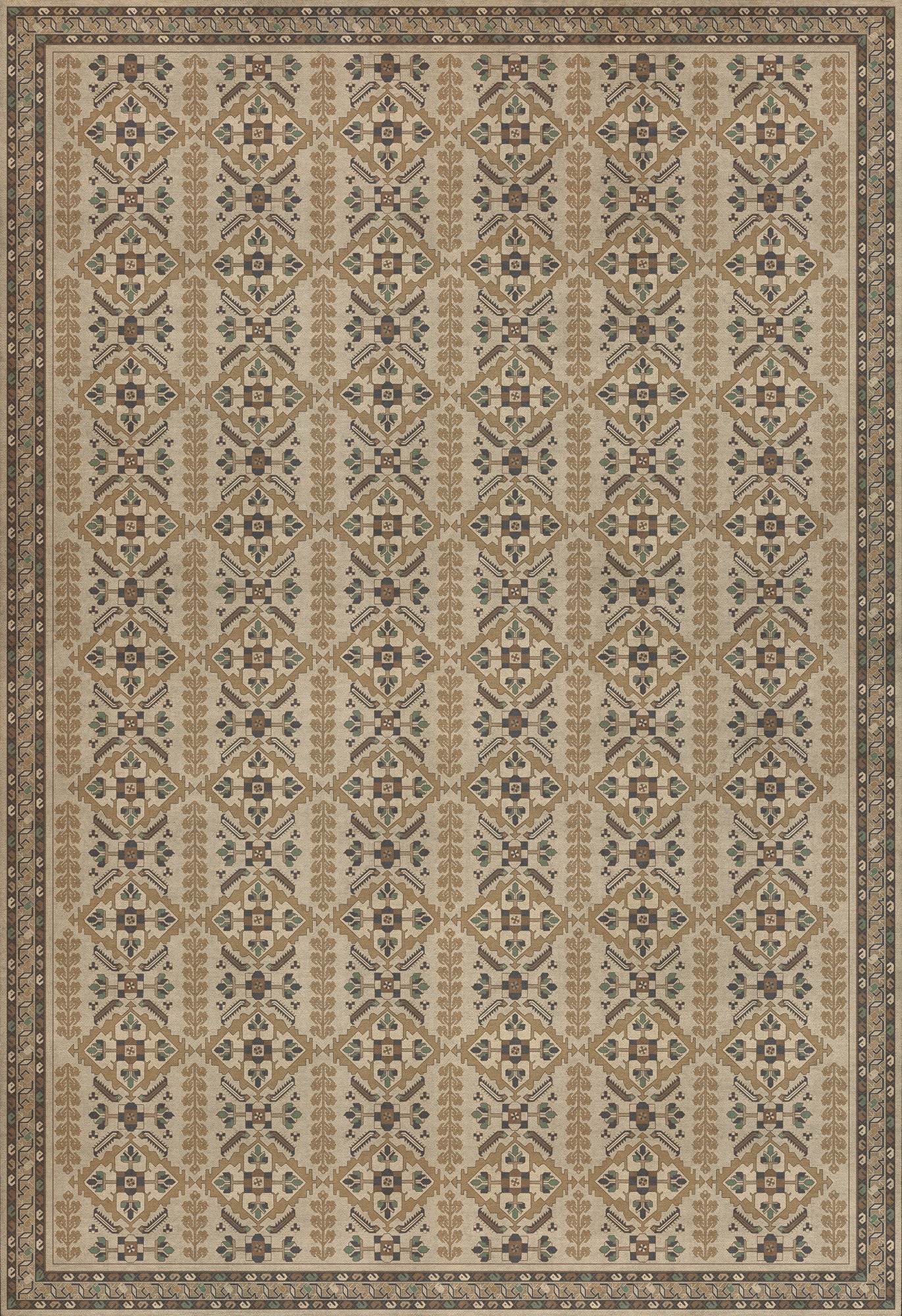 Persian Bazaar - Hamadan - Babayani 120x175 Vintage Vinyl Floorcloth