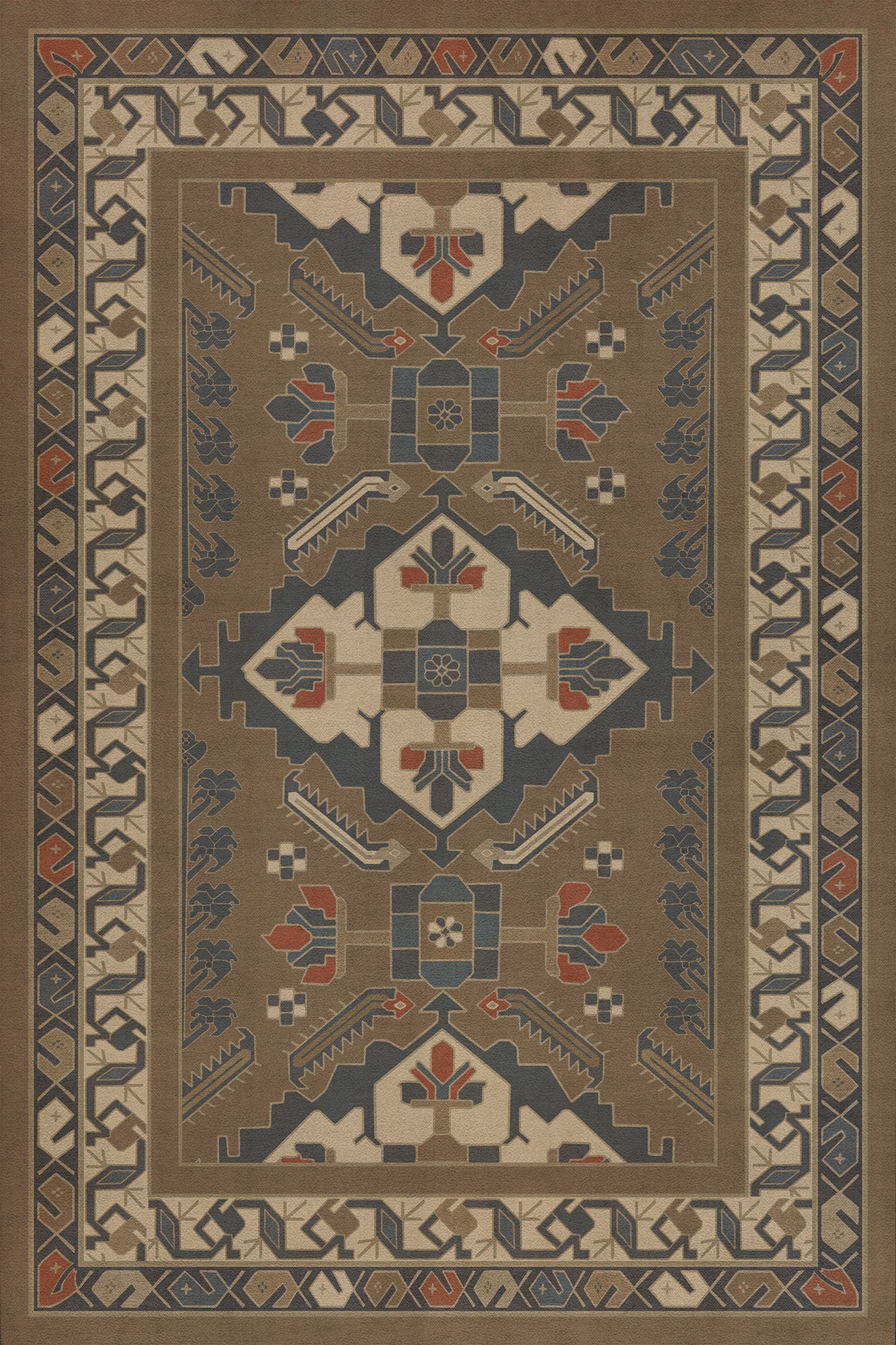 Persian Bazaar - Hamadan - Hadi 20x30 Vintage Vinyl Floorcloth