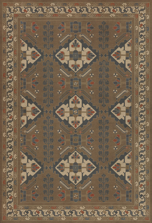 Persian Bazaar - Hamadan - Hadi 52x76 Vintage Vinyl Floorcloth