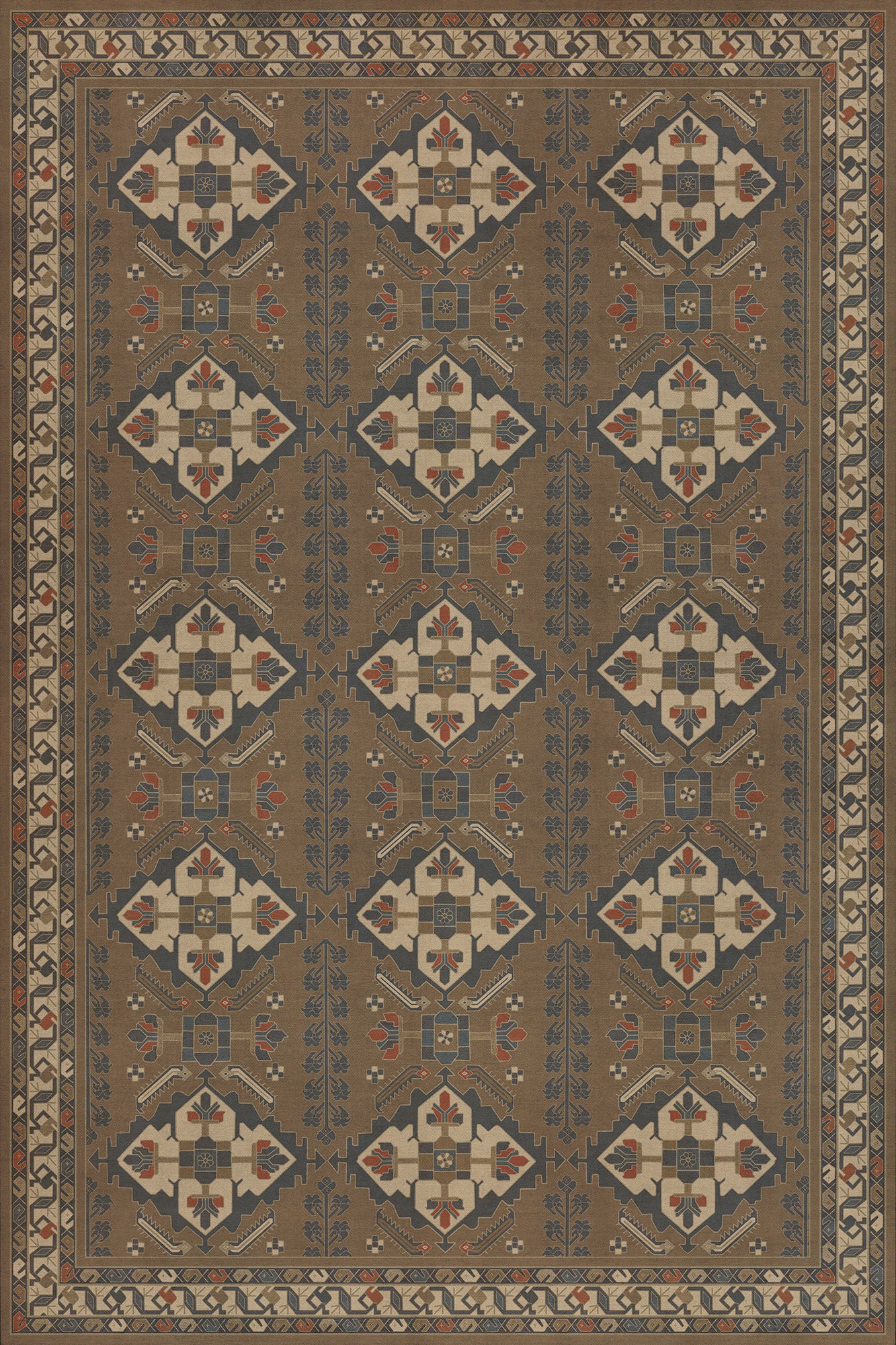 Persian Bazaar - Hamadan - Hadi 72x108 Vintage Vinyl Floorcloth