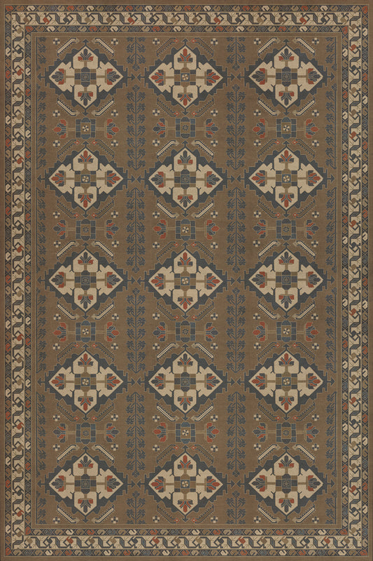 Persian Bazaar - Hamadan - Hadi 72x108 Vintage Vinyl Floorcloth