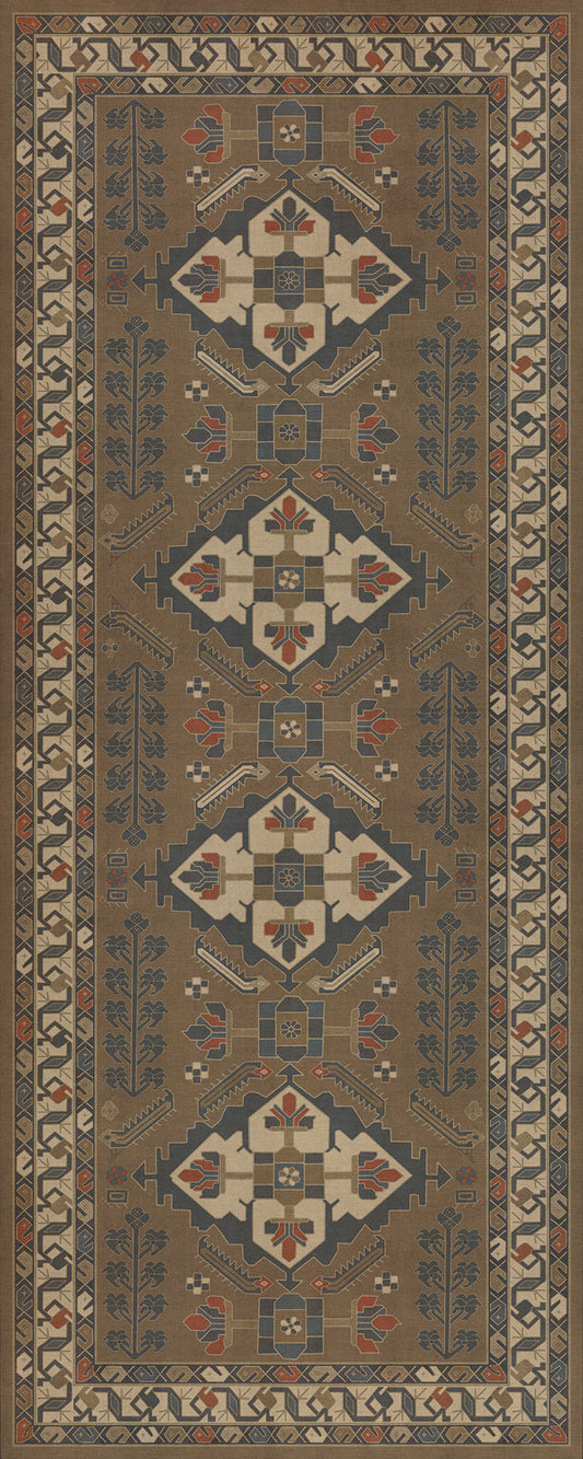Persian Bazaar - Hamadan - Hadi 36x90 Vintage Vinyl Floorcloth
