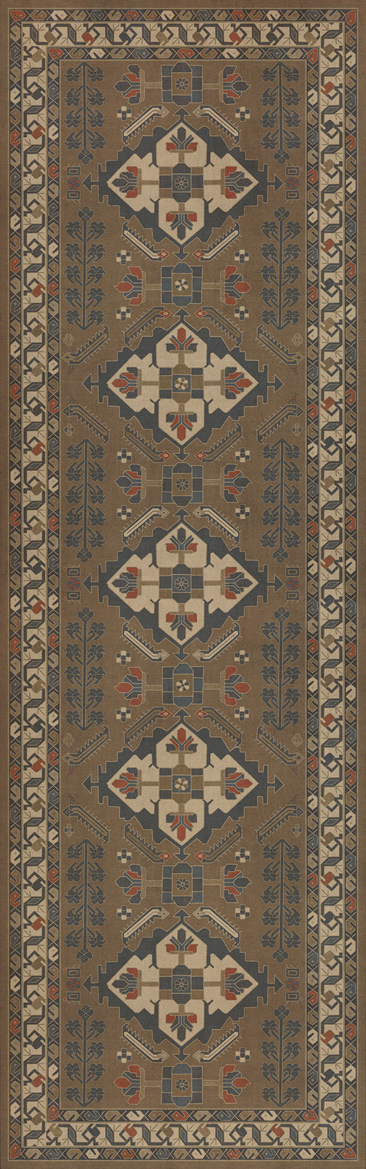Persian Bazaar - Hamadan - Hadi 36x115 Vintage Vinyl Floorcloth