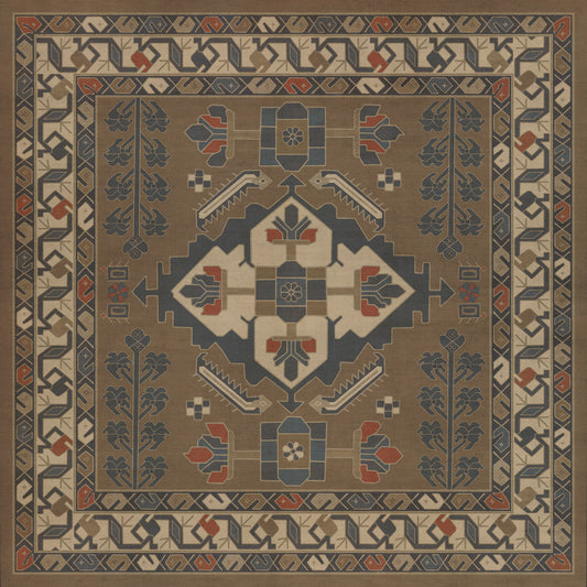 Persian Bazaar - Hamadan - Hadi 36x36 Vintage Vinyl Floorcloth