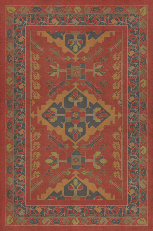 Persian Bazaar - Hamadan - Memnu 20x30 Vintage Vinyl Floorcloth