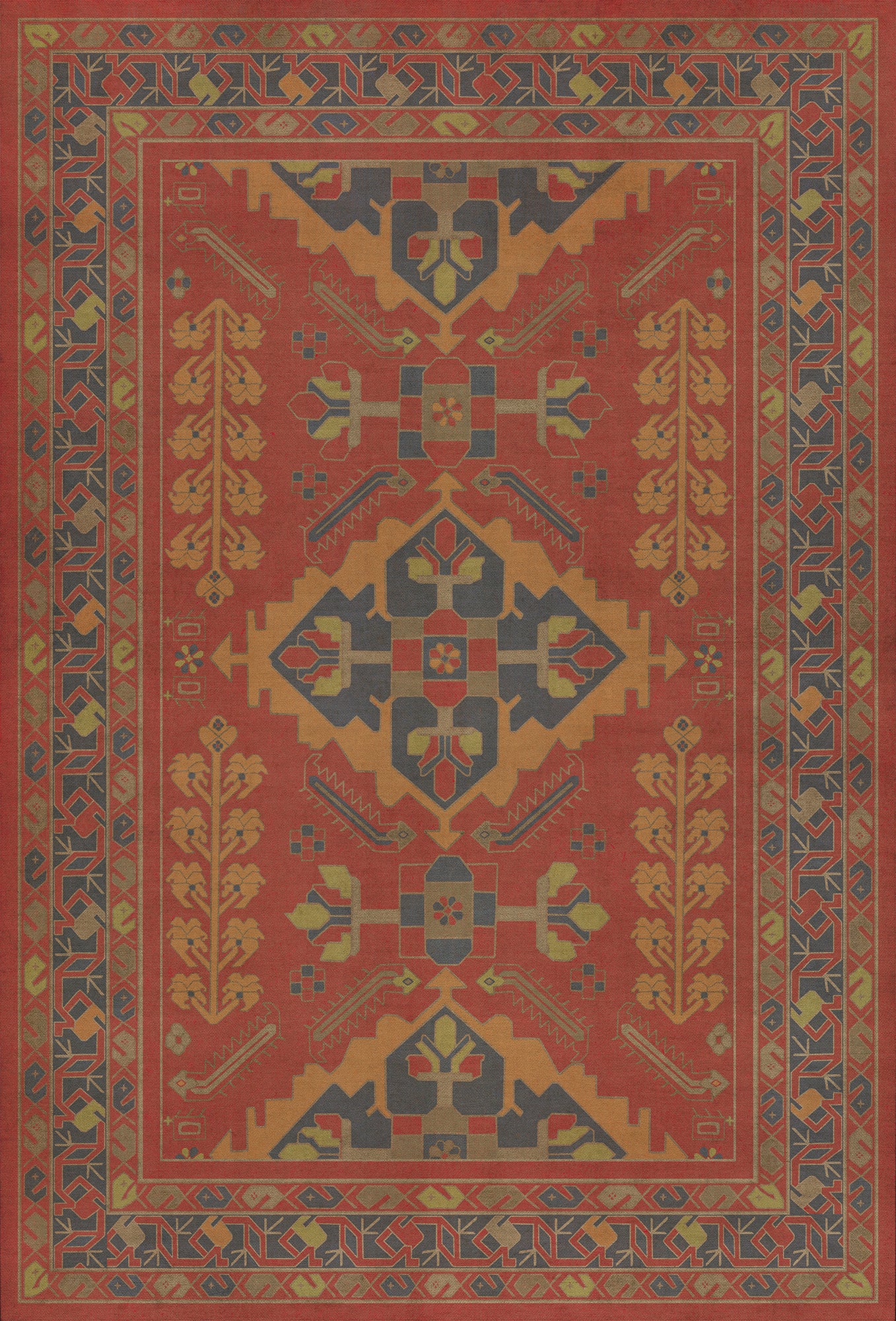 Persian Bazaar - Hamadan - Memnu 38x56 Vintage Vinyl Floorcloth