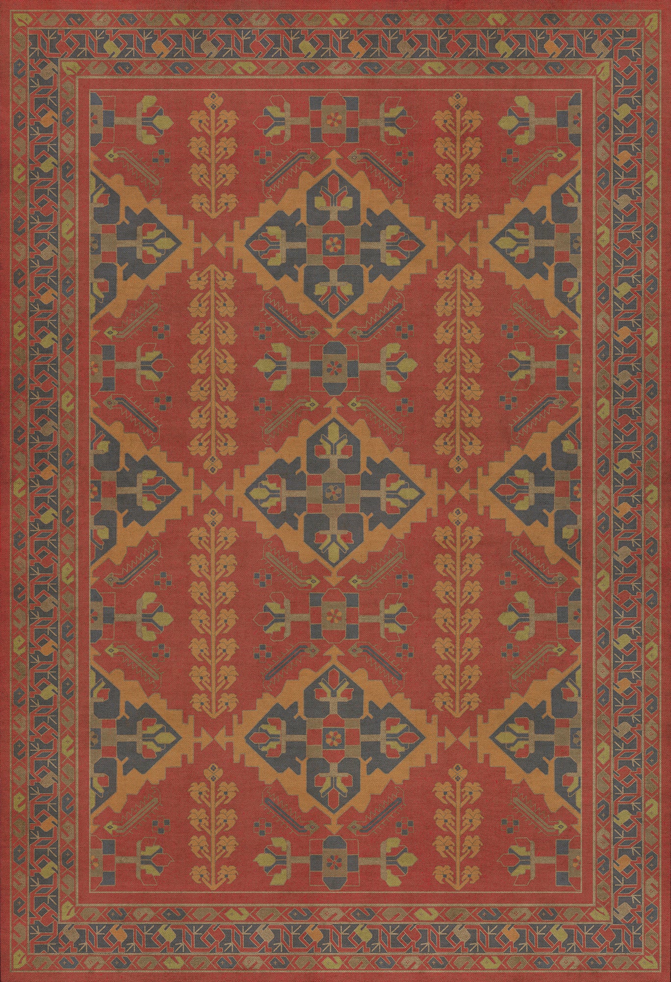 Persian Bazaar - Hamadan - Memnu 52x76 Vintage Vinyl Floorcloth