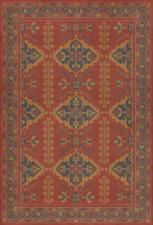 Persian Bazaar - Hamadan - Memnu 52x76 Vintage Vinyl Floorcloth