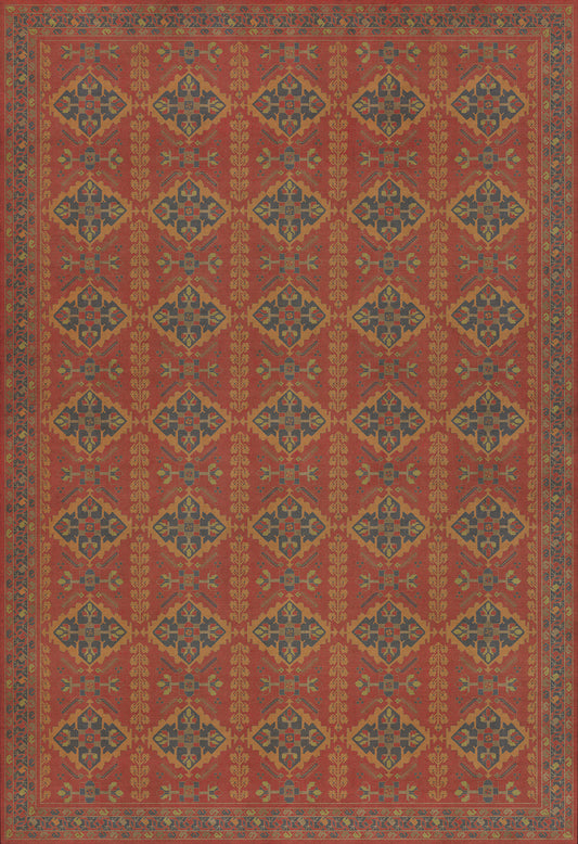 Persian Bazaar - Hamadan - Memnu 96x140 Vintage Vinyl Floorcloth