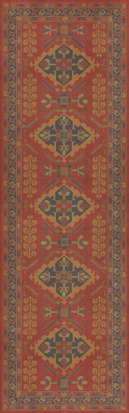Persian Bazaar - Hamadan - Memnu 36x115 Vintage Vinyl Floorcloth