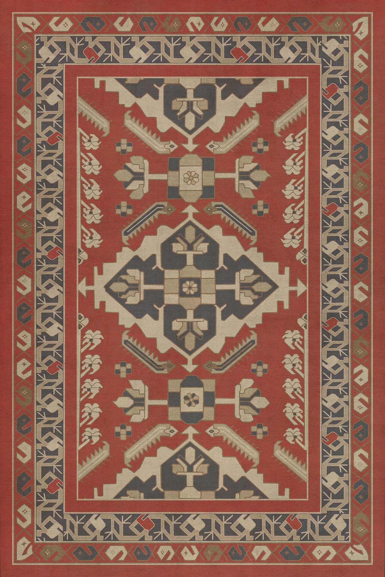 Persian Bazaar - Hamadan - Kismet 20x30 Vintage Vinyl Floorcloth