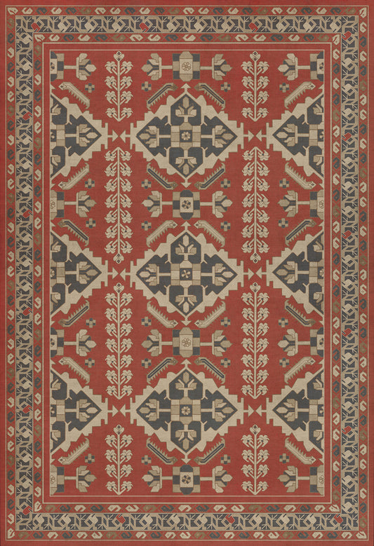 Persian Bazaar - Hamadan - Kismet 52x76 Vintage Vinyl Floorcloth