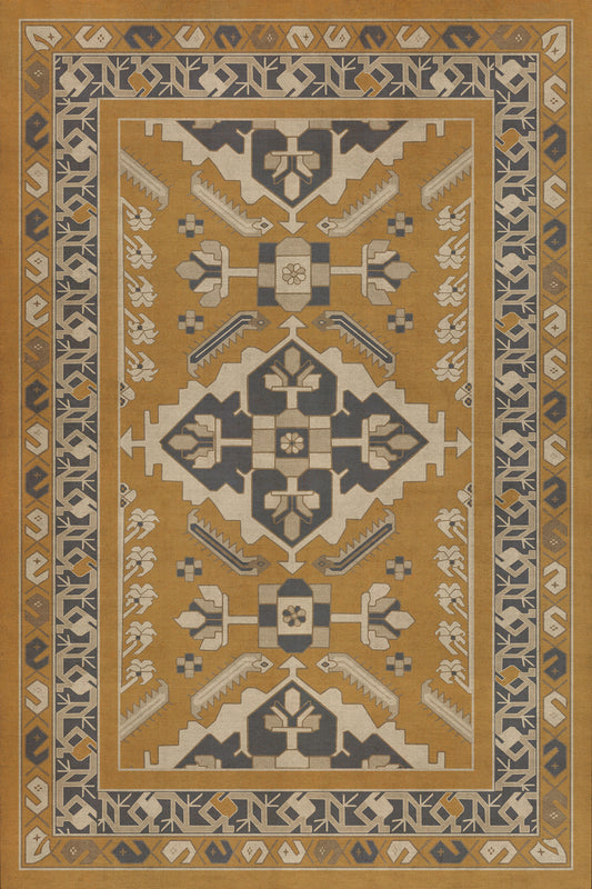 Persian Bazaar - Hamadan - Noor 24x36 Vintage Vinyl Floorcloth