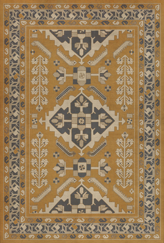 Persian Bazaar - Hamadan - Noor 38x56 Vintage Vinyl Floorcloth