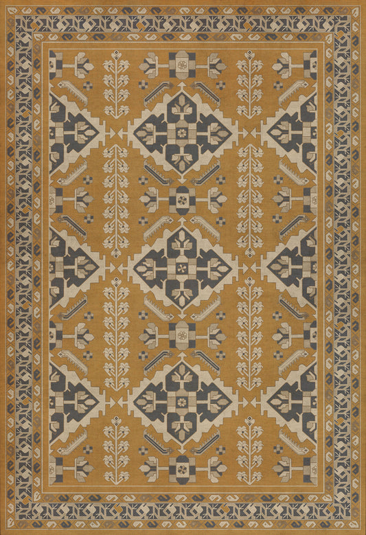 Persian Bazaar - Hamadan - Noor 52x76 Vintage Vinyl Floorcloth