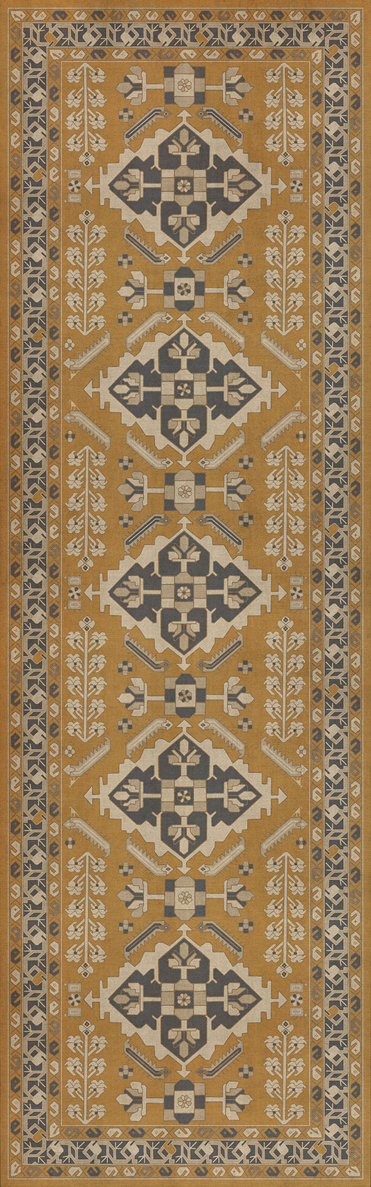 Persian Bazaar - Hamadan - Noor 36x115 Vintage Vinyl Floorcloth