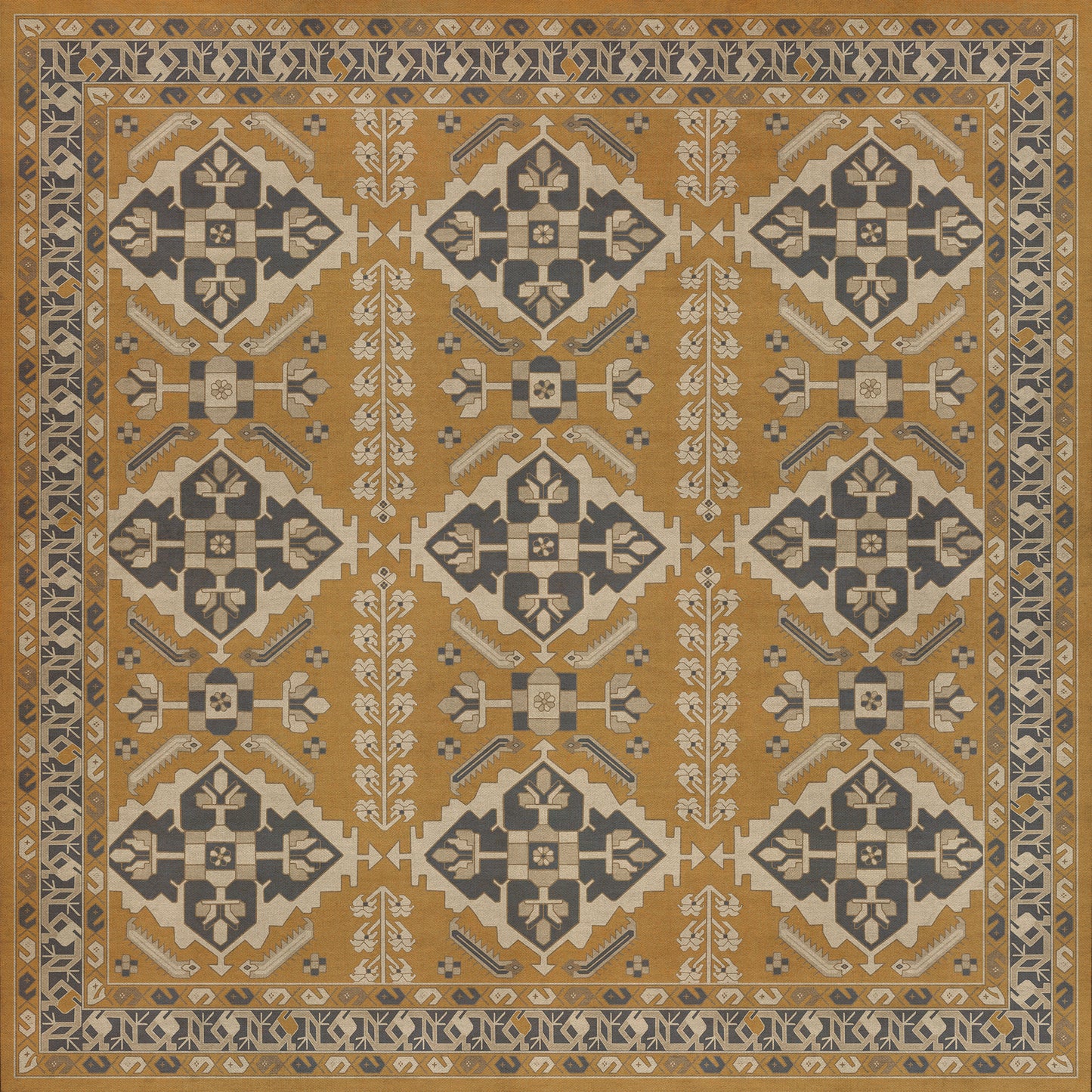 Persian Bazaar - Hamadan - Noor 60x60 Vintage Vinyl Floorcloth