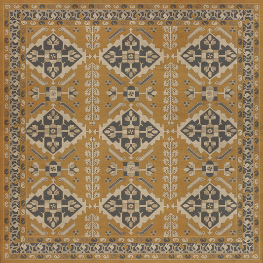 Persian Bazaar - Hamadan - Noor 60x60 Vintage Vinyl Floorcloth