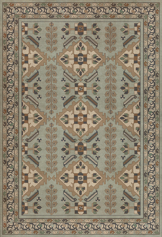 Persian Bazaar - Hamadan - Sadiq 52x76 Vintage Vinyl Floorcloth