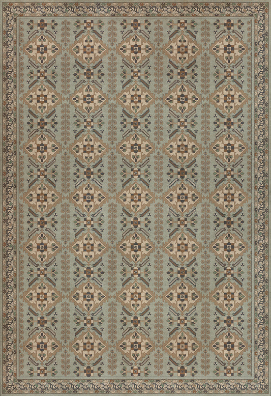 Persian Bazaar - Hamadan - Sadiq 96x140 Vintage Vinyl Floorcloth