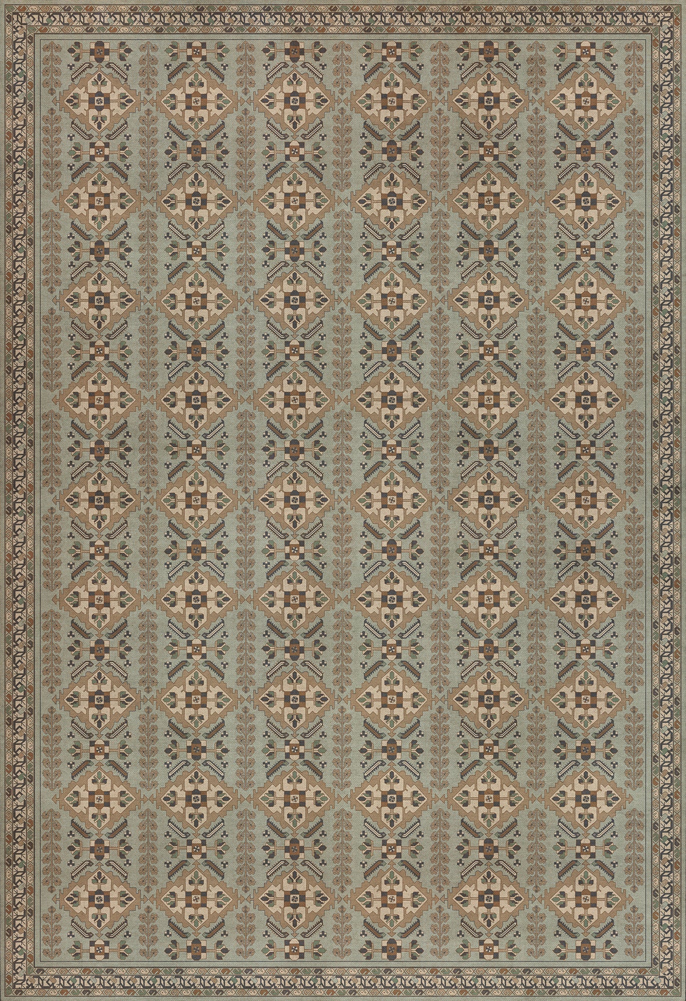 Persian Bazaar - Hamadan - Sadiq 120x175 Vintage Vinyl Floorcloth