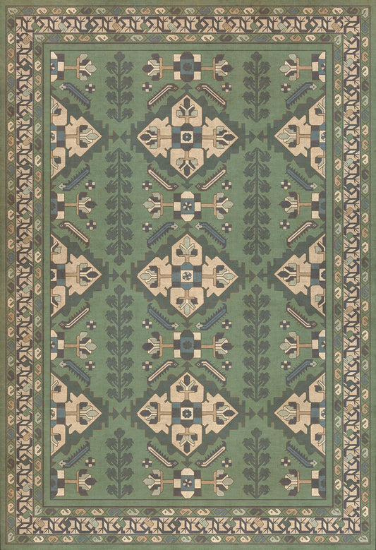 Persian Bazaar - Hamadan - Yakamoz 52x76 Vintage Vinyl Floorcloth