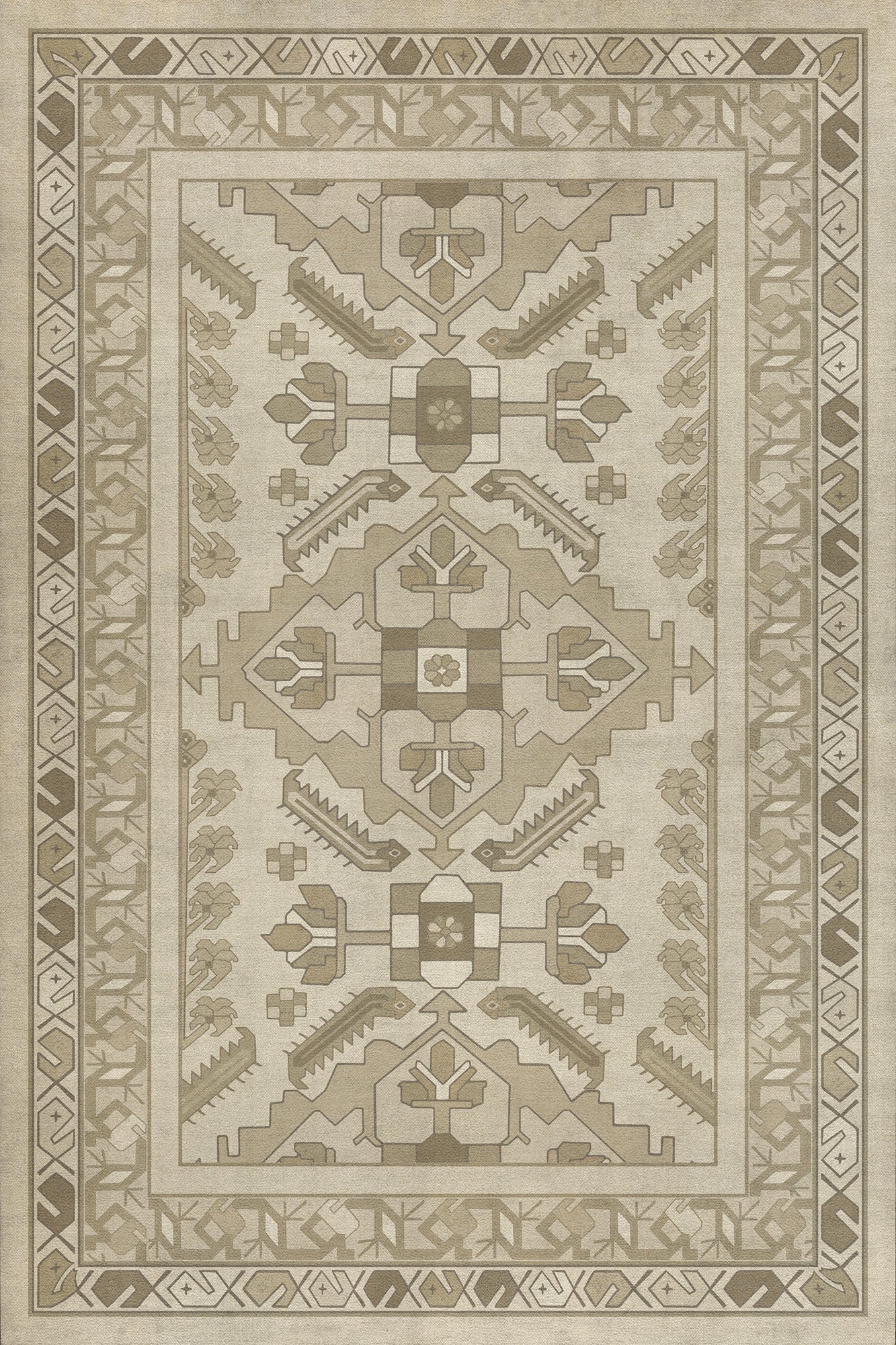 Persian Bazaar - Hamadan - Yasmine 20x30 Vintage Vinyl Floorcloth