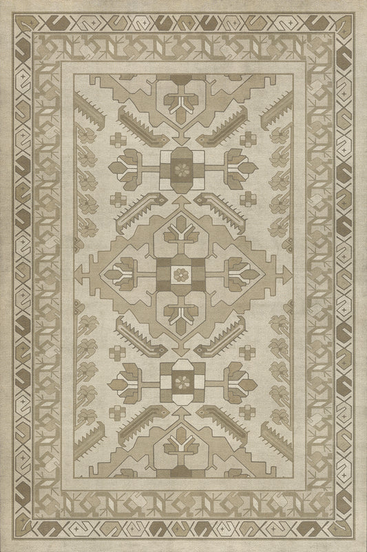 Persian Bazaar - Hamadan - Yasmine 20x30 Vintage Vinyl Floorcloth