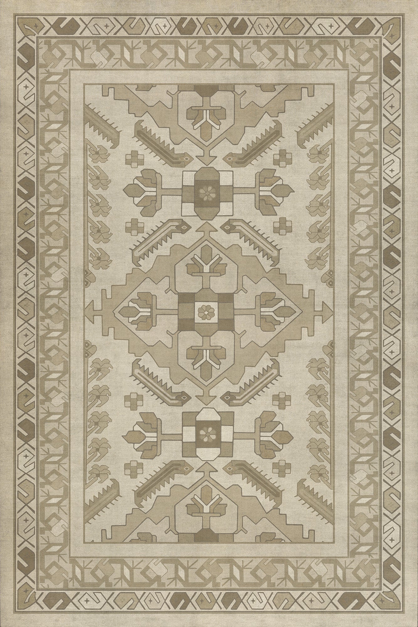 Persian Bazaar - Hamadan - Yasmine 24x36 Vintage Vinyl Floorcloth