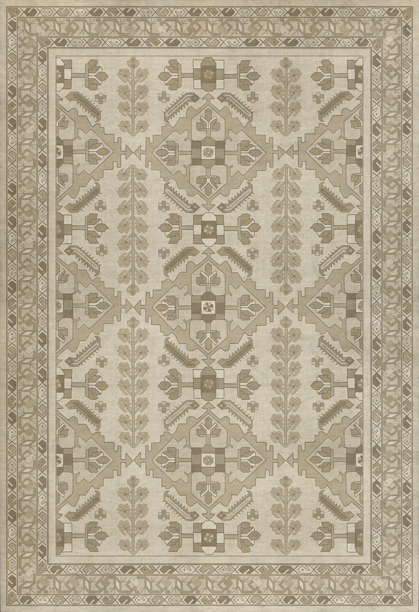Persian Bazaar - Hamadan - Yasmine 52x76 Vintage Vinyl Floorcloth