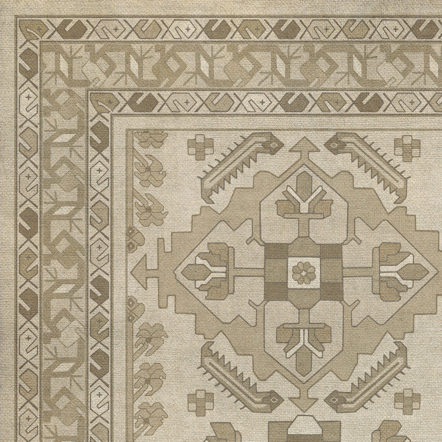 Persian Bazaar - Hamadan - Yasmine 72x108 Vintage Vinyl Floorcloth