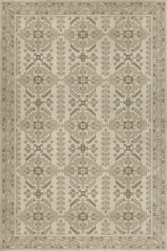 Persian Bazaar - Hamadan - Yasmine 72x108 Vintage Vinyl Floorcloth