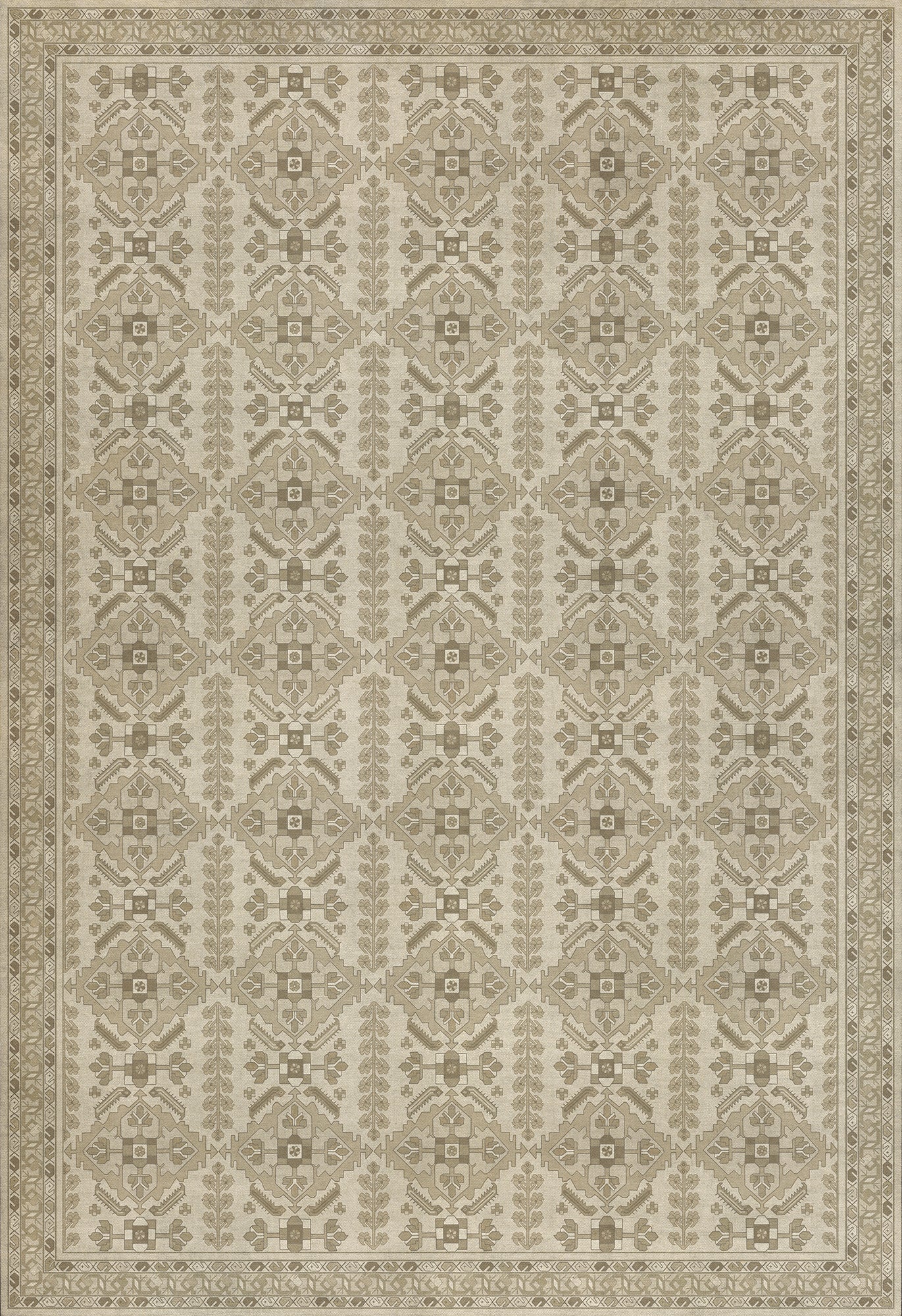 Persian Bazaar - Hamadan - Yasmine 96x140 Vintage Vinyl Floorcloth