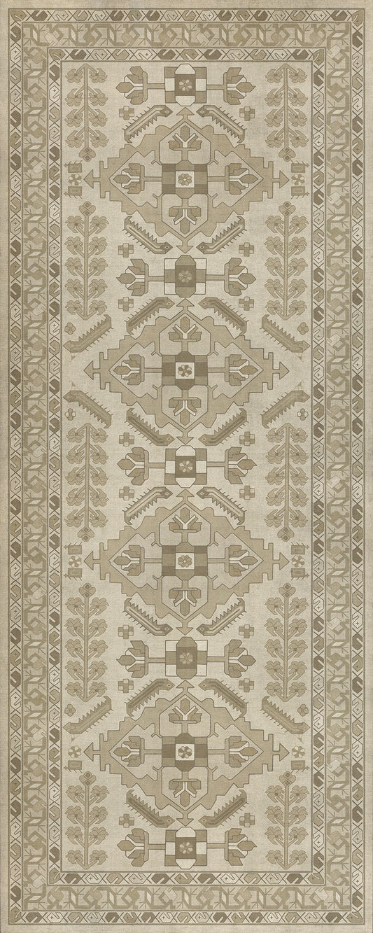 Persian Bazaar - Hamadan - Yasmine 36x90 Vintage Vinyl Floorcloth