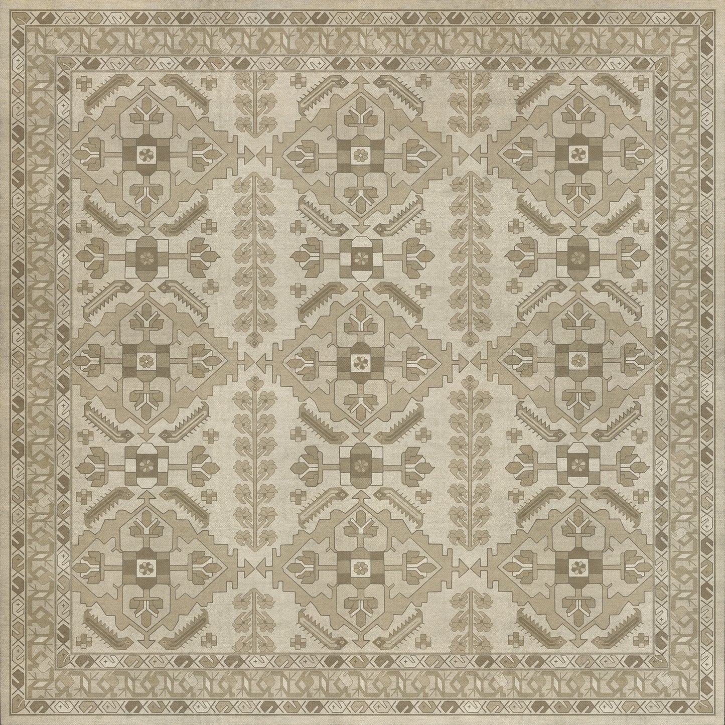 Persian Bazaar - Hamadan - Yasmine 60x60 Vintage Vinyl Floorcloth