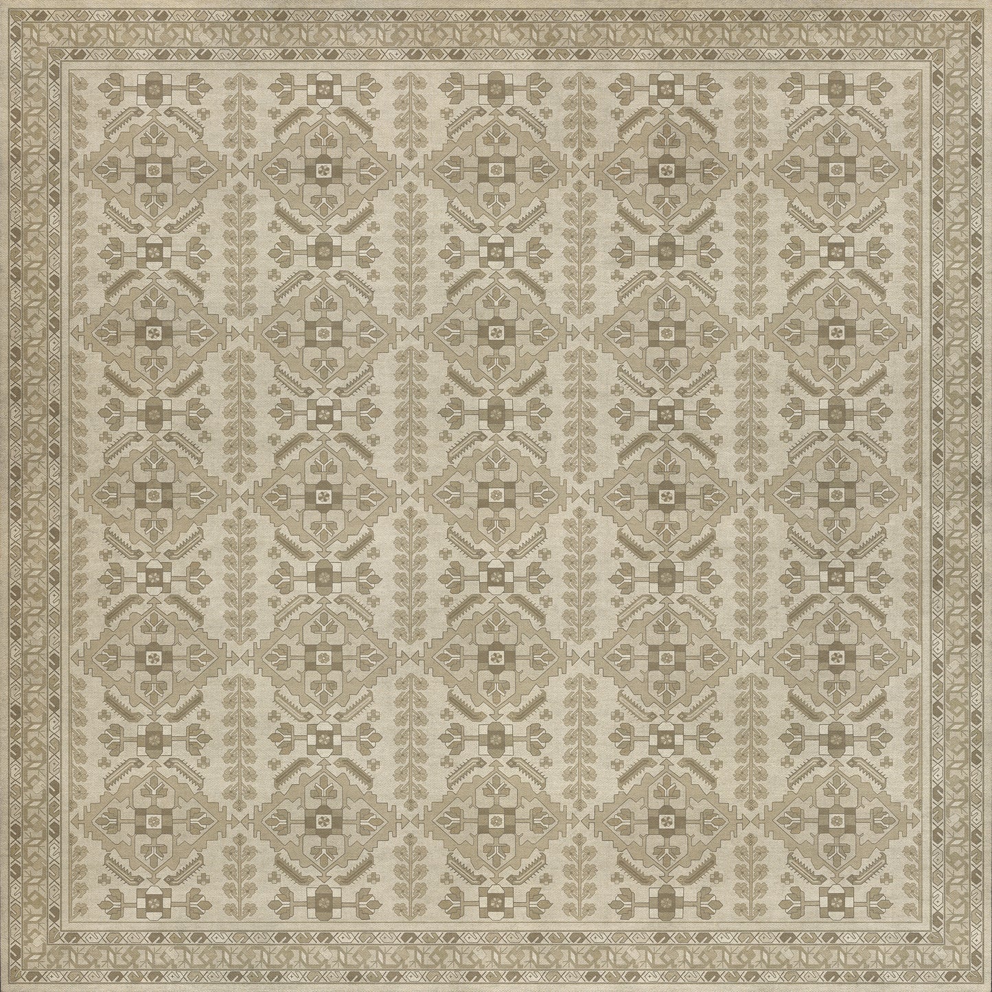 Persian Bazaar - Hamadan - Yasmine 96x96 Vintage Vinyl Floorcloth