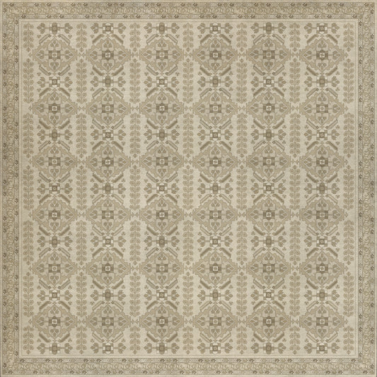 Persian Bazaar - Hamadan - Yasmine 120x120 Vintage Vinyl Floorcloth