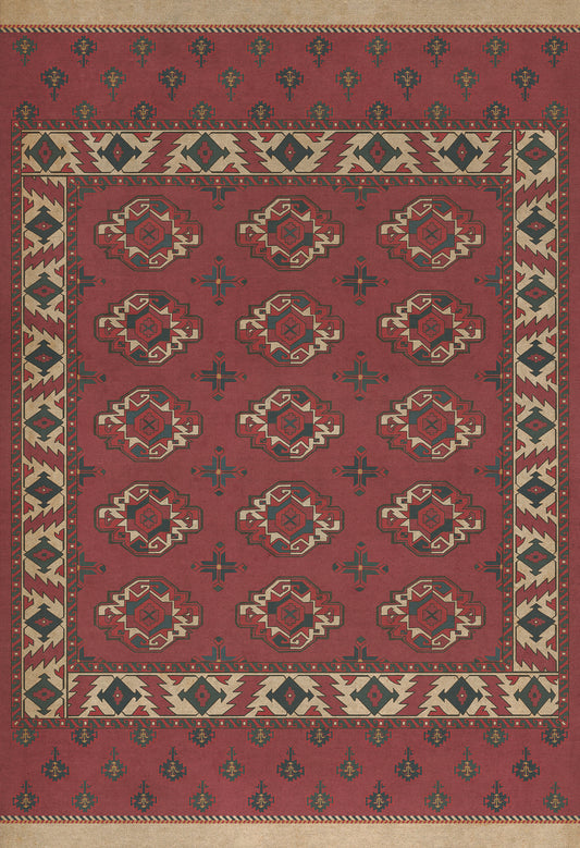 Persian Bazaar - Chuval Gul - Nazar 52x76 Vintage Vinyl Floorcloth