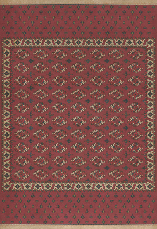 Persian Bazaar - Chuval Gul - Nazar 96x140 Vintage Vinyl Floorcloth