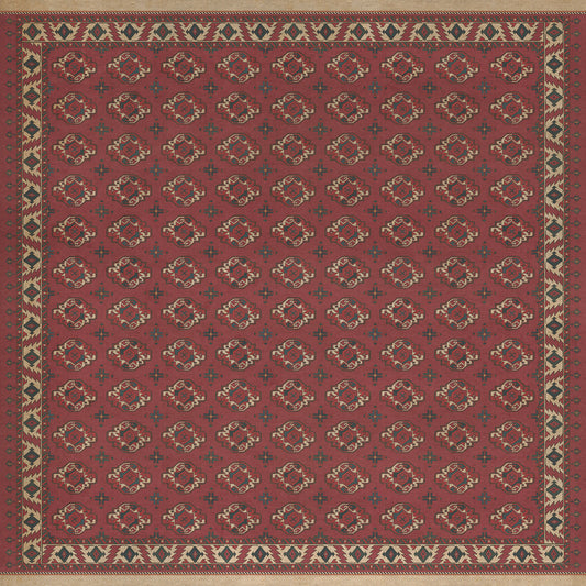 Persian Bazaar - Chuval Gul - Nazar 120x120 Vintage Vinyl Floorcloth