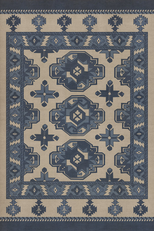 Persian Bazaar - Chuval Gul - Safin 20x30 Vintage Vinyl Floorcloth