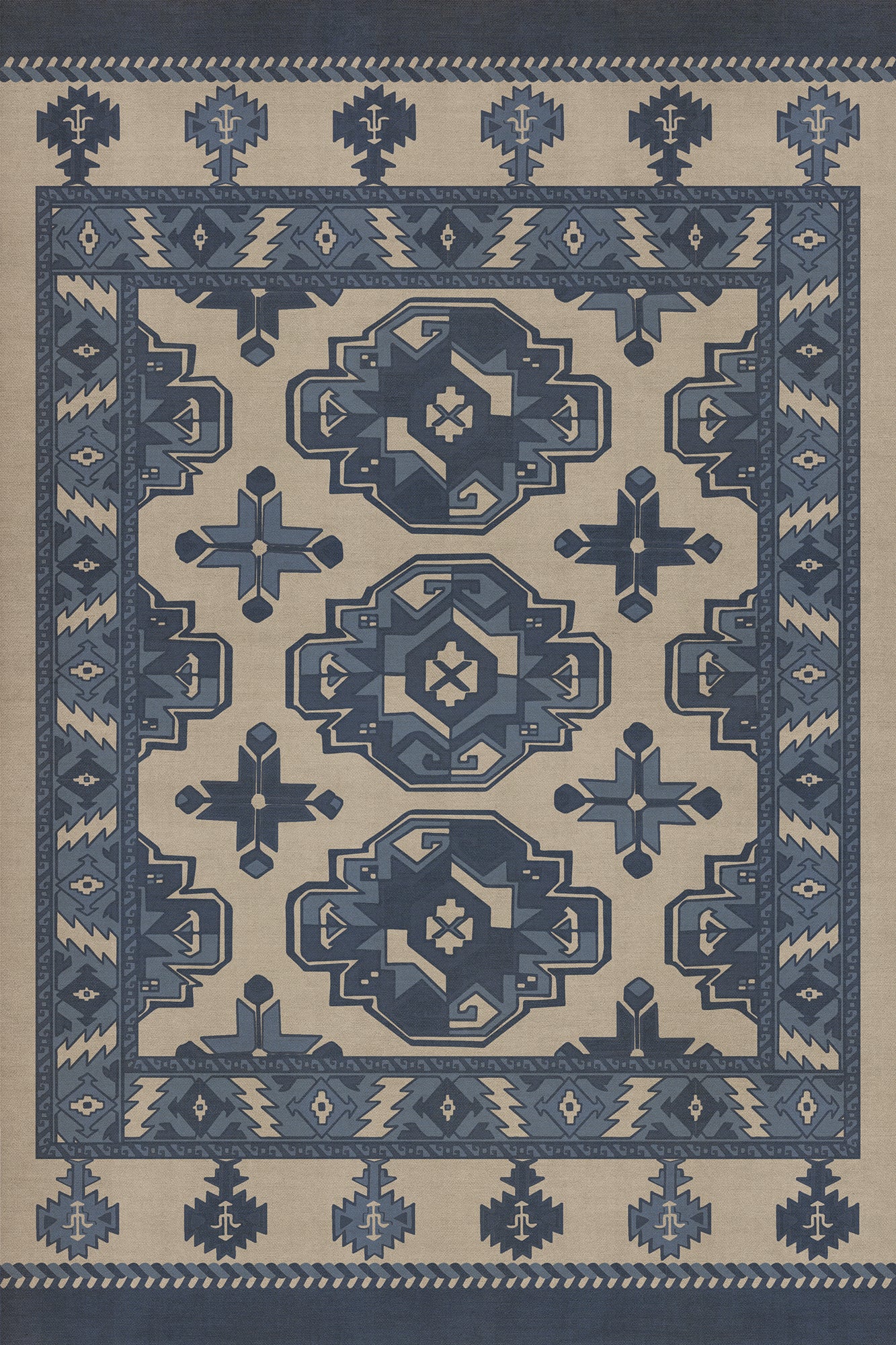 Persian Bazaar - Chuval Gul - Safin 24x36 Vintage Vinyl Floorcloth