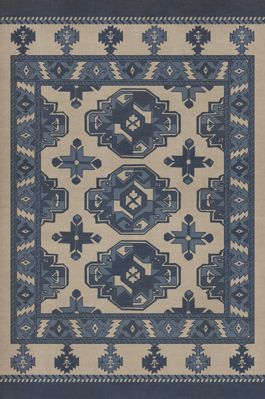 Persian Bazaar - Chuval Gul - Safin 24x36 Vintage Vinyl Floorcloth