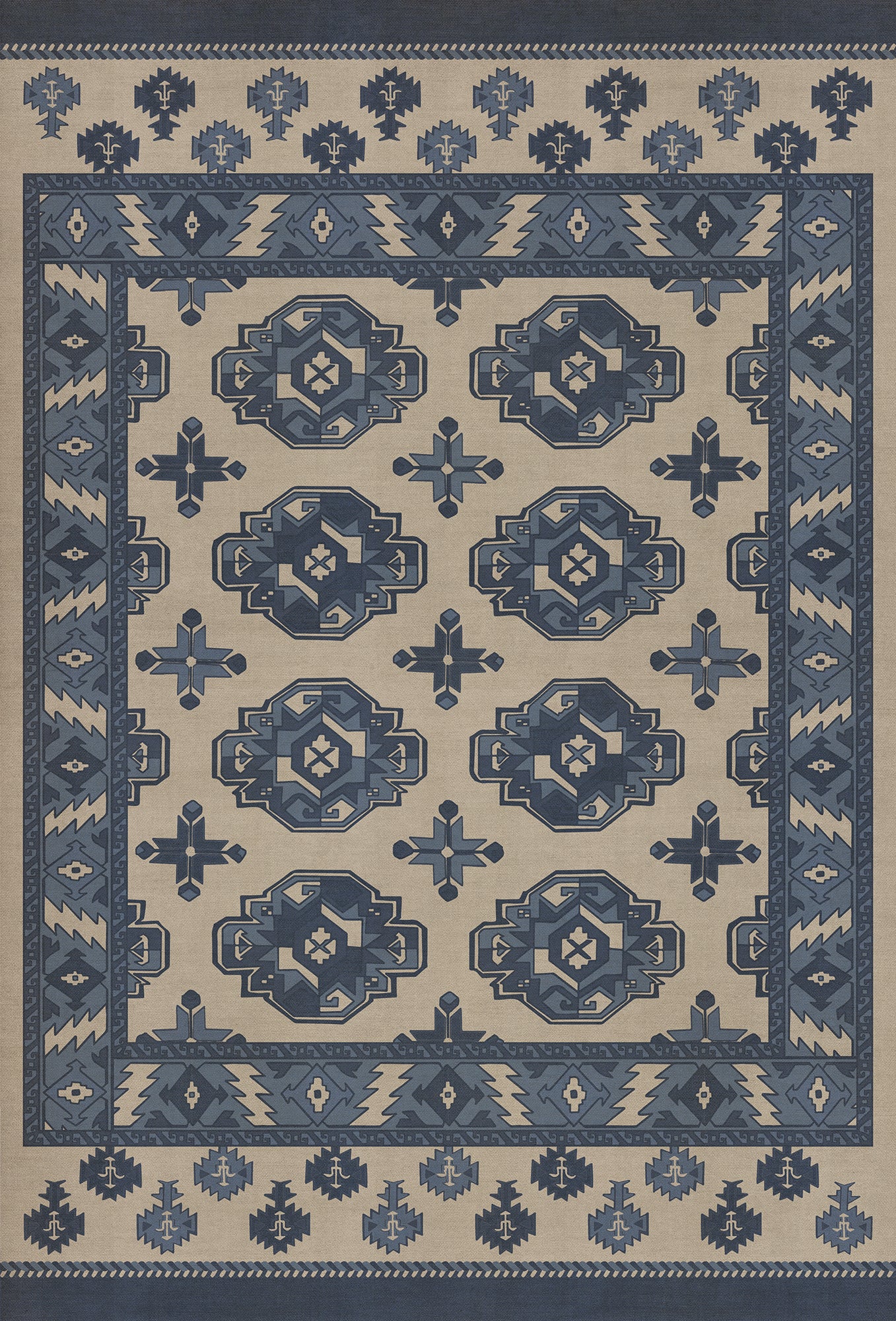 Persian Bazaar - Chuval Gul - Safin 38x56 Vintage Vinyl Floorcloth