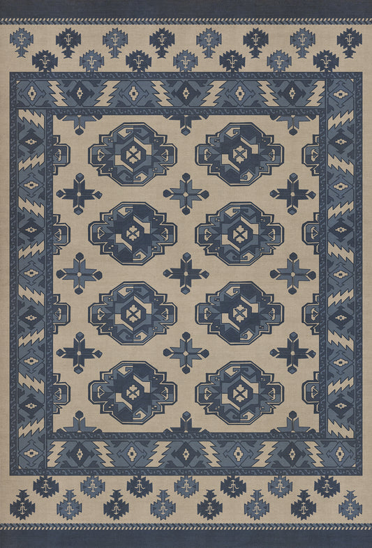 Persian Bazaar - Chuval Gul - Safin 38x56 Vintage Vinyl Floorcloth