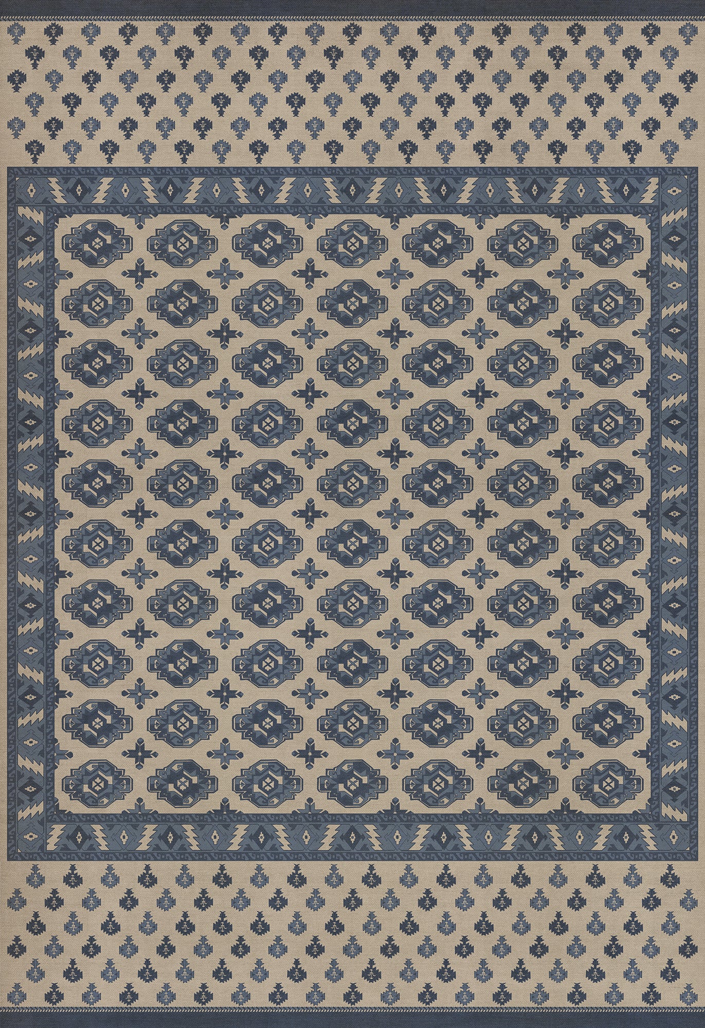 Persian Bazaar - Chuval Gul - Safin 96x140 Vintage Vinyl Floorcloth